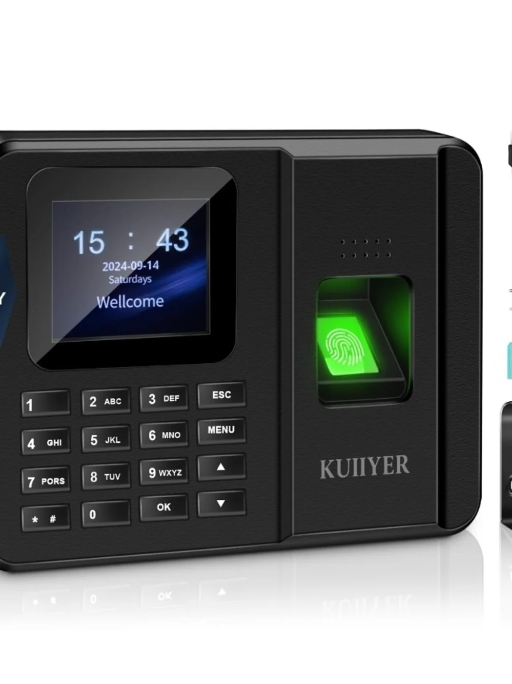 KUIIYER 2 in 1 Employees Time Clocks for Small Business (Fingerprint + Password)